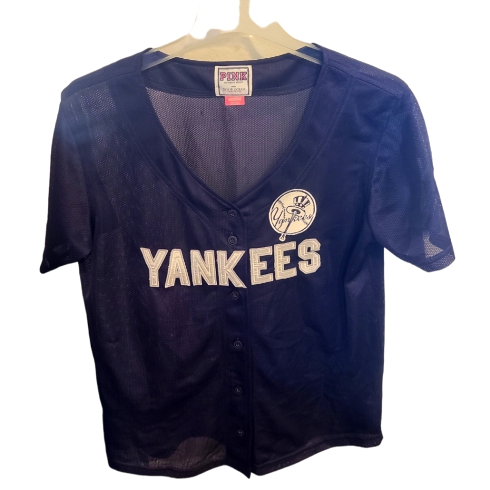 Vintage Victoria Secret PINK Yankees Mesh Jersey Size M